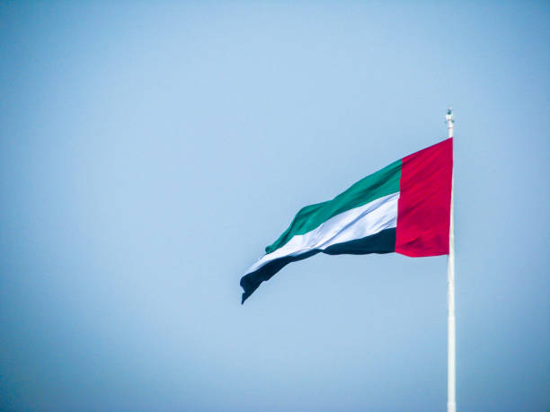 le drapeau des émirats arabes unis - flag of the united arab emirates photos et images de collection