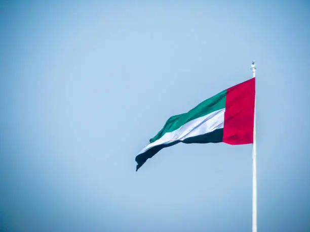 Photo of The United Arab Emirates flag waving