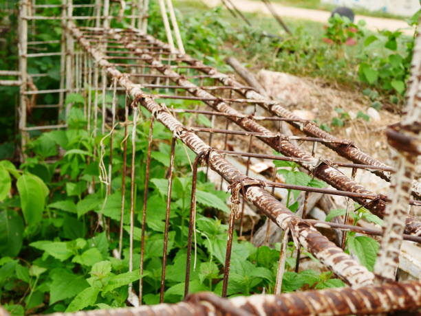 istock Reinforcement steel bars for building at construction site 1011610512