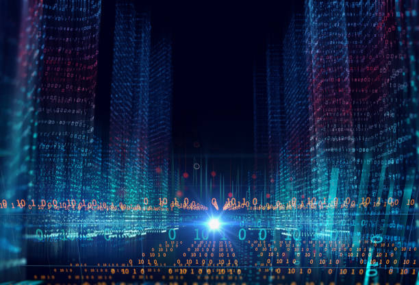 istock digital city scape with digit number elements illustration 1011636912