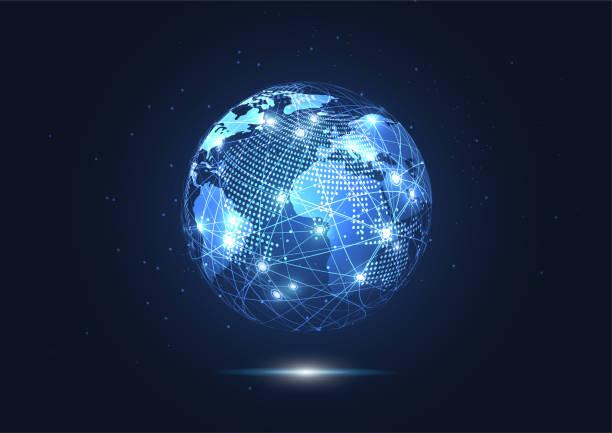 istock Global network connection. World map point and line composition concept of global business. Vector Illustration 1011650840