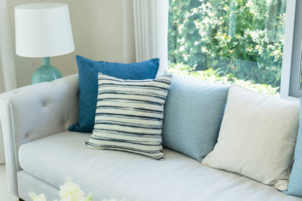 istock beach blue cushion and sofa of coastal home 1011650932