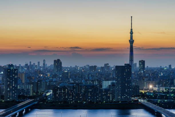 istock Observation room night view in Japan 1011657122