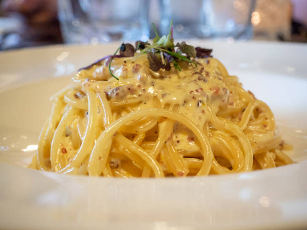 istock Spaghetti carbonara, a traditional Italian food 1011665402