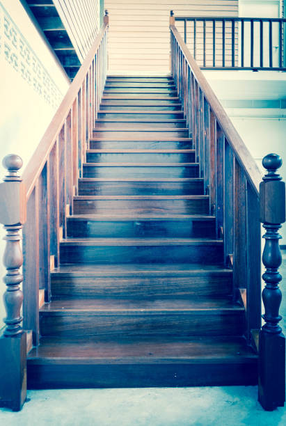 istock Wooden stairs at house 1011676196