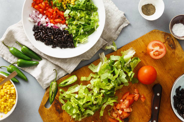 istock Top view ingredients cooking taco salad 1011680978