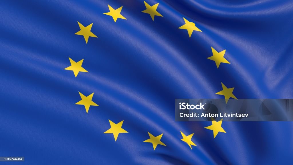 Европейский флаг, флаг ЕС - Стоковые фото Флаг Европейского союза роялти-фри