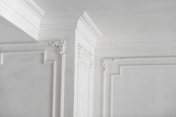 istock plaster molding in the room 1011708836