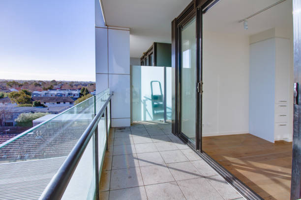istock Empty new apartment with amazing balcony view 1011711444