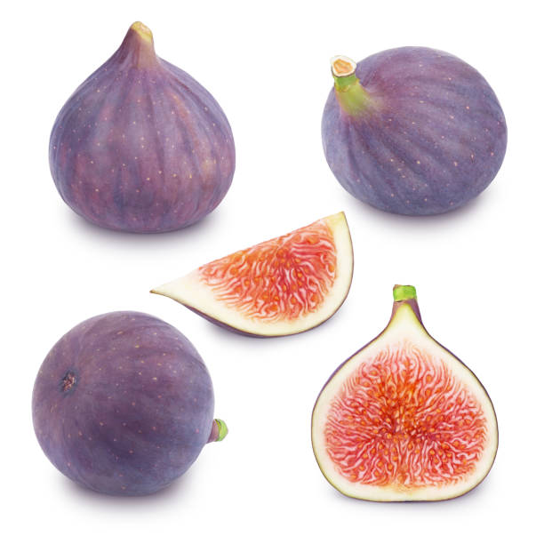 istock Set of ripe figs isolated on a white. 1011715234