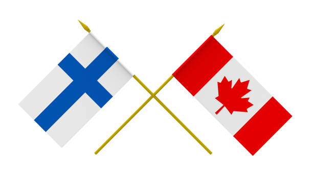 istock Flags of Canada and Finland 1011718094