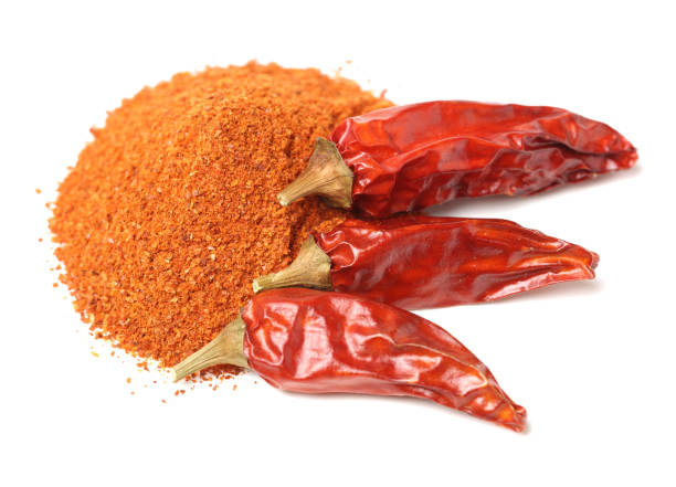istock Cayenne pepper and dried chili on white background 1011720912