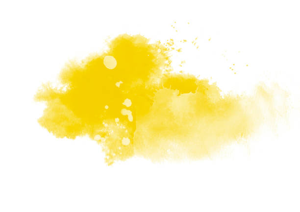 istock Yellow color graphic patches graphic brush strokes design effect element for background 1011738986