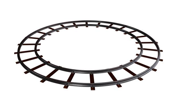 istock Round railway track. Isolated on white background. 3D rendering illustration. 1011739396