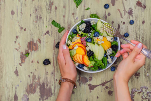 istock Summer peach blueberry salad 1011743024