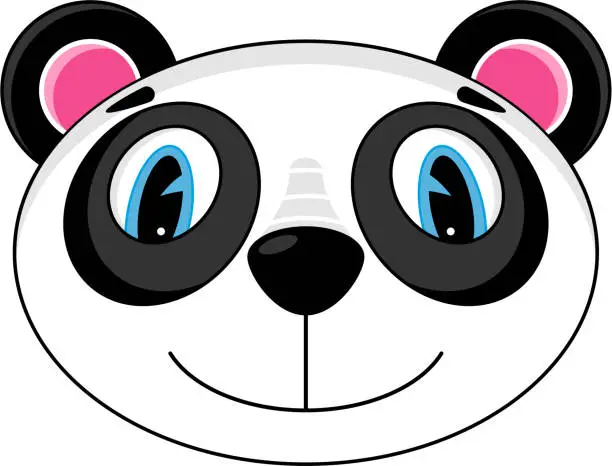 Vector illustration of Cute Cartoon Panda Bear