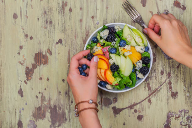 istock Summer peach blueberry salad 1011743602