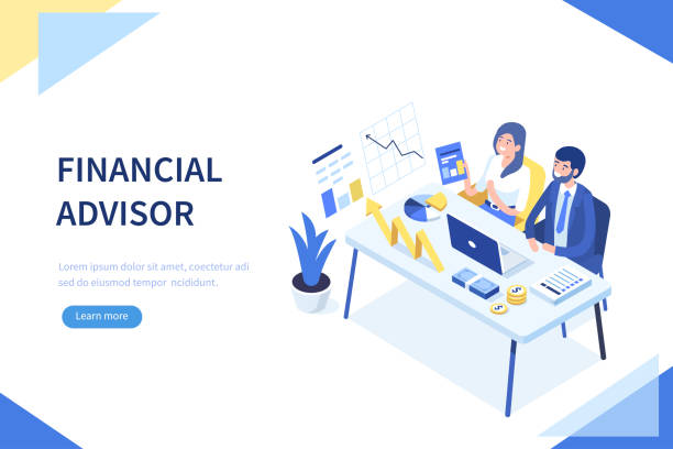 ilustrações, clipart, desenhos animados e ícones de consultor financeiro - contador