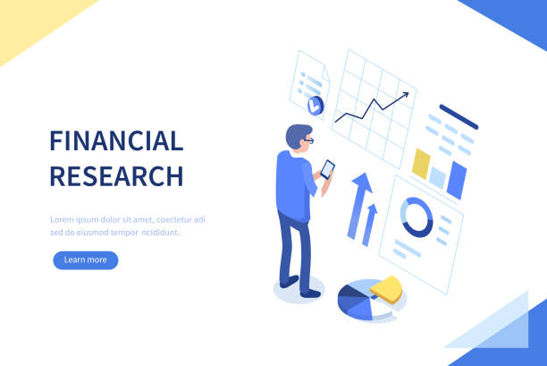 financial research Financial research concept. Can use for web banner, infographics, hero images. Flat isometric vector illustration isolated on white background. budget drawings stock illustrations