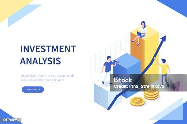 Investmentanalyse Stock Vektor Art und mehr Bilder von Wachstum - Wachstum, Isometrische Darstellung, Finanzen