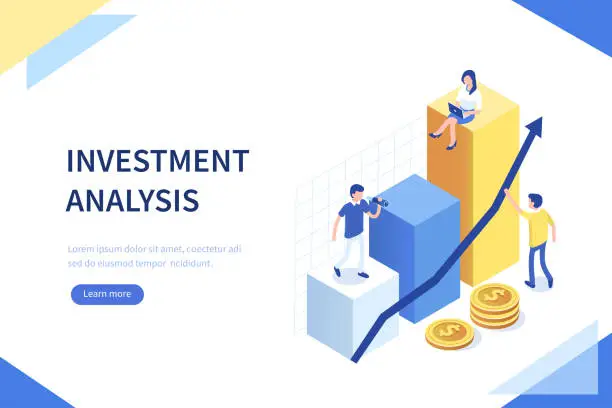Vector illustration of investment analysis