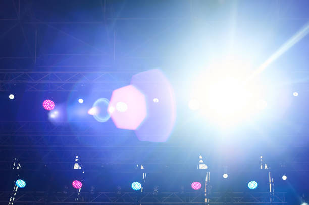 istock Free stage with lights flare 1011771144