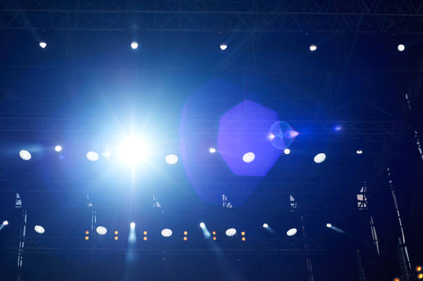 istock Free stage with lights flare 1011771146