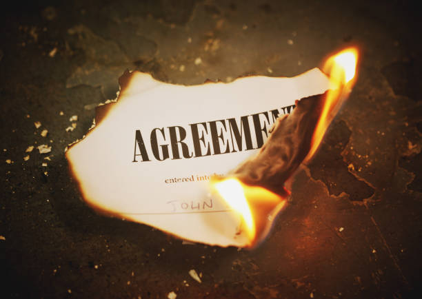 istock Legal Agreement form going up in flames 1011781514