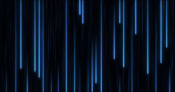 輝くネオン - led pattern in a row blue ストックフォトと画像