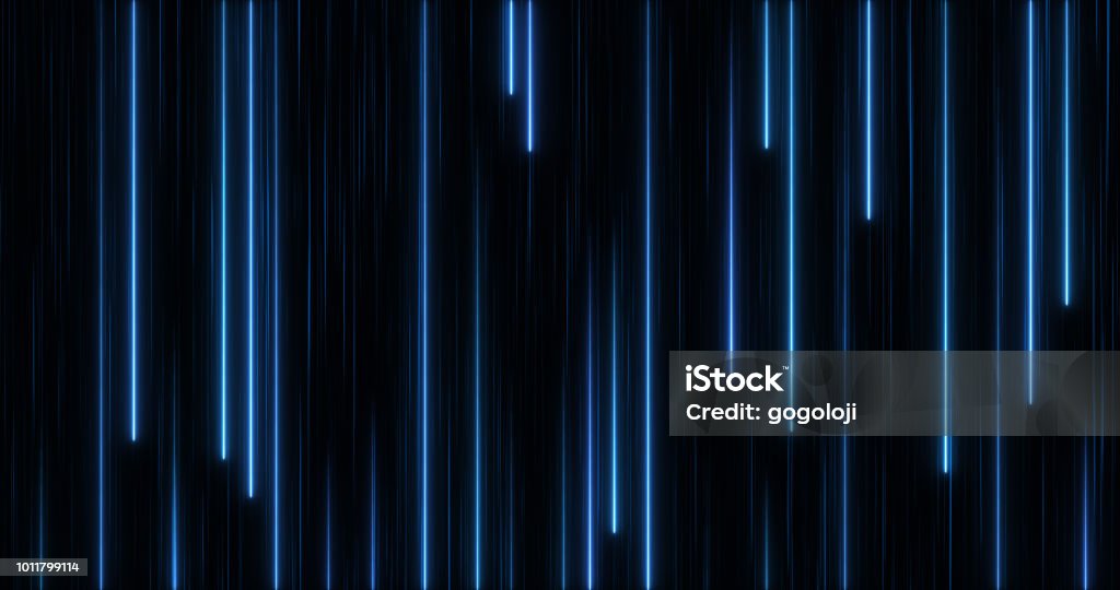 Glowing Neon Lights In A Row Stock Photo