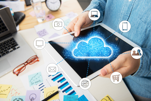 Cloud Computing,Cloud concept,Digital tablet,Big data, Technology