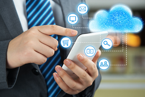 Cloud Computing,Cloud concept,Businessman,Mobile phone