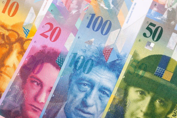 スイスのお金、背景 - swiss currency ストックフォトと画像