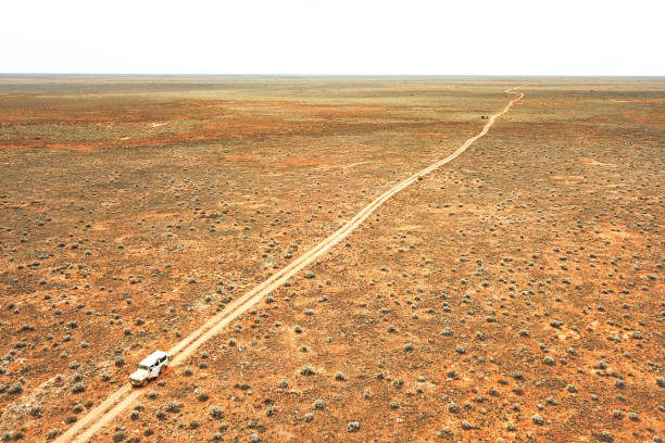 Aerial view of the Nullarbor Plain stock photo