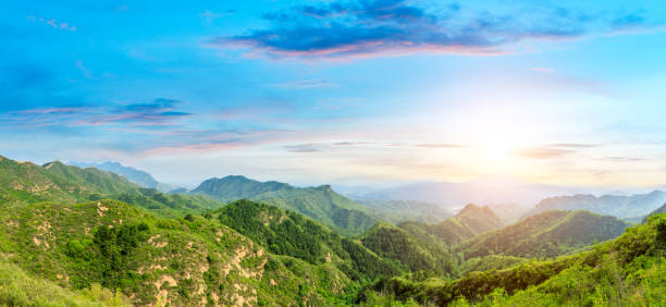 istock Green mountains and beautiful sky natural scenery 1011852188