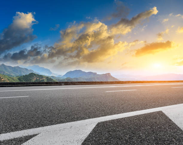 istock Empty asphalt highway and mountain natural landscape 1011857302