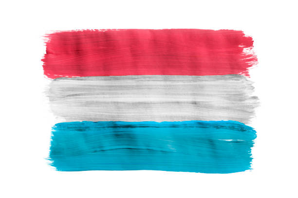 National flag of Luxembourg painted on white background