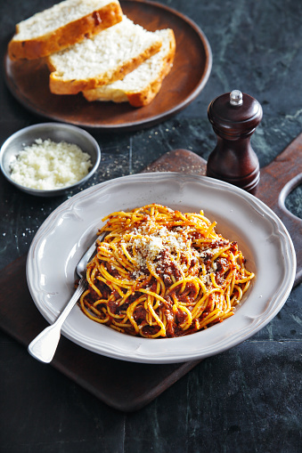 Traditional Italian meal spaghetti alla bolognese