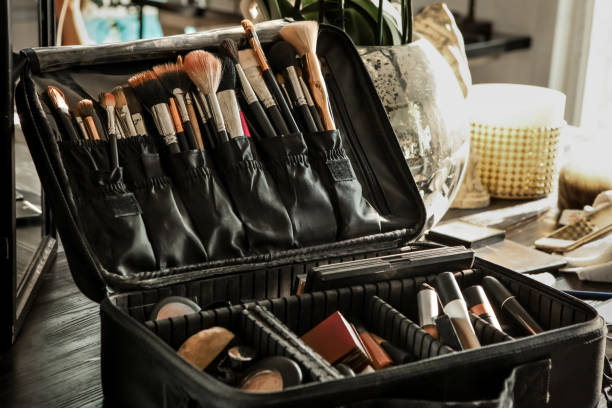 Make up brushes in bag Make up brushes in bag, make up bag stock pictures, royalty-free photos & images