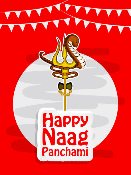 Illustration of hindu religious festival Naag Panchami background celebrated in India Illustration of background for the occasion of hindu religious festival Naag Panchami celebrated in India Nag Panchami stock illustrations