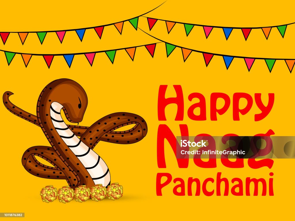 Illustration Of Hindu Religious Festival Naag Panchami Background  Celebrated In India Stock Illustration - Download Image Now - iStock