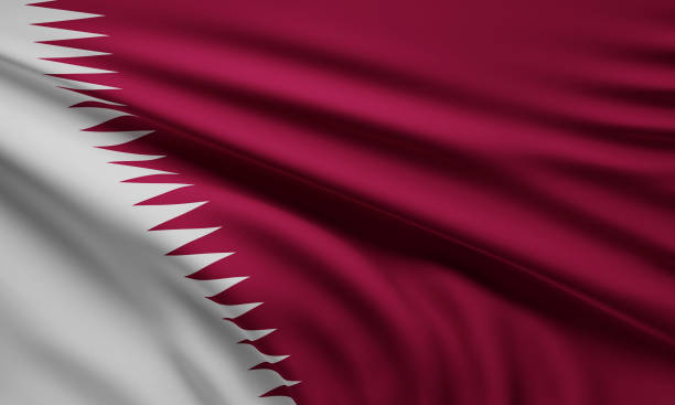 flag of Qatar 3d-illustration flag of Qatar 3d-illustration qatar flag stock pictures, royalty-free photos & images