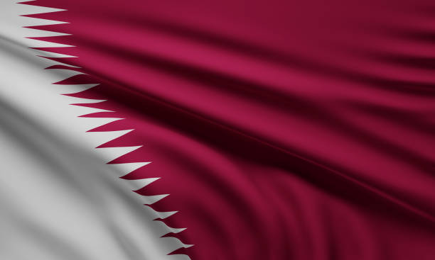 флаг катара 3d-иллюстрация - qatari flag стоковые фото и изображения