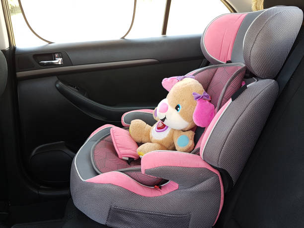 istock car safety seat for baby  pink color for object background 1011900232
