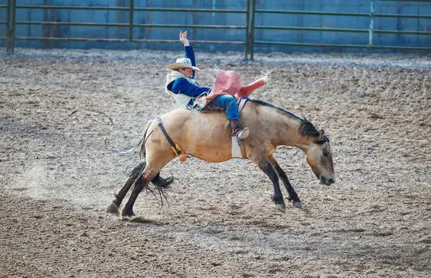 Stampede rodeo in United States in Rodeo Arena in Nephi, Utah