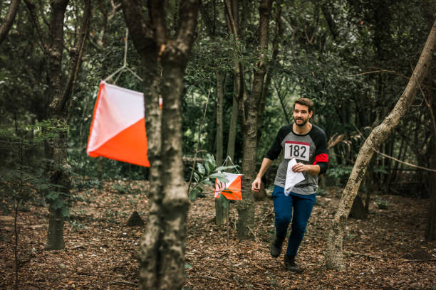 Outdoor orienteering check point activity Outdoor orienteering check point activity orienteering stock pictures, royalty-free photos & images