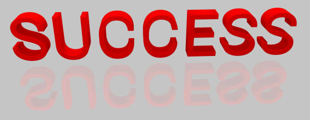 istock Success. The red 3D word. Reflection in glossy surface 1011919708
