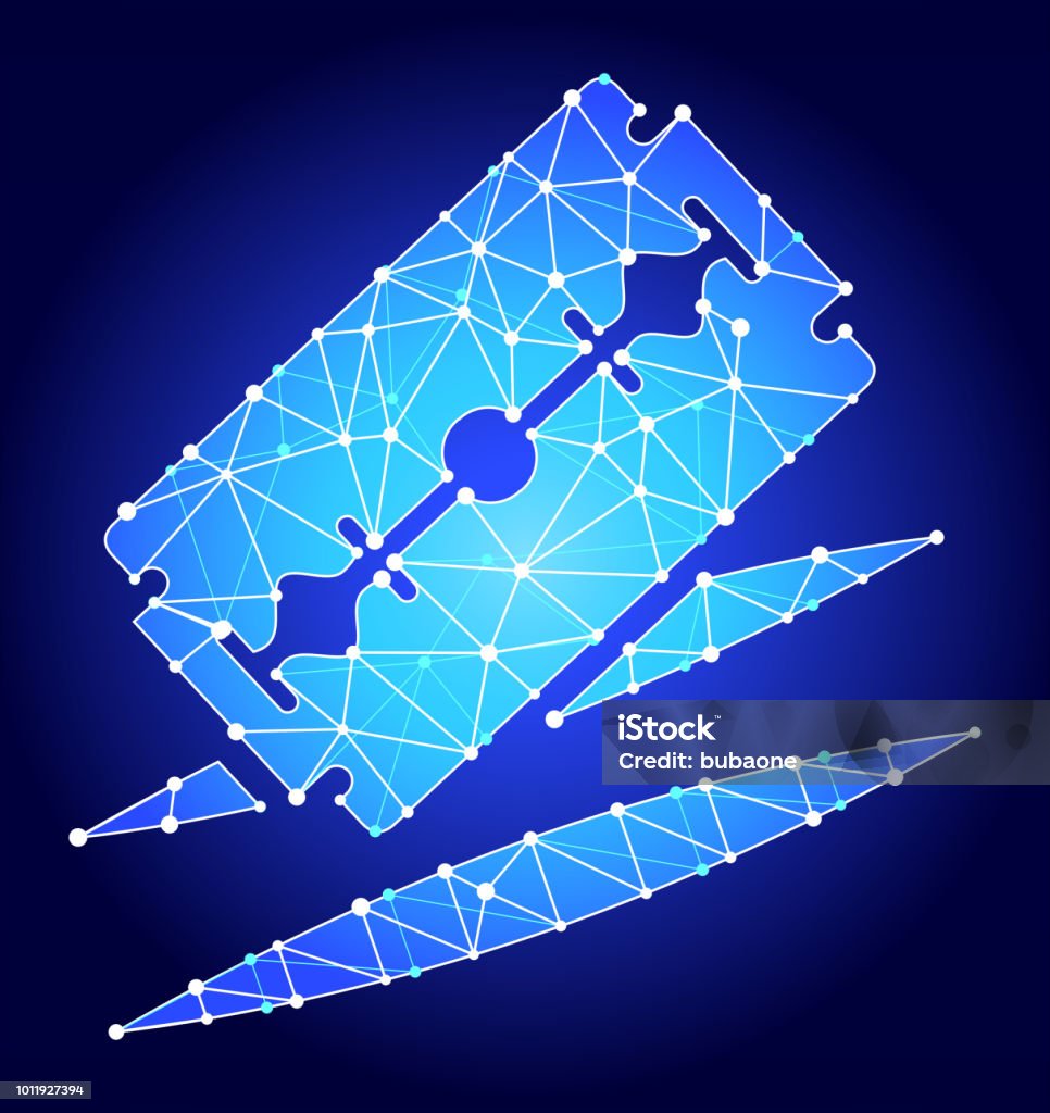 Razor Cuts Blue Triangle Node Vector Pattern Stock Illustration ...