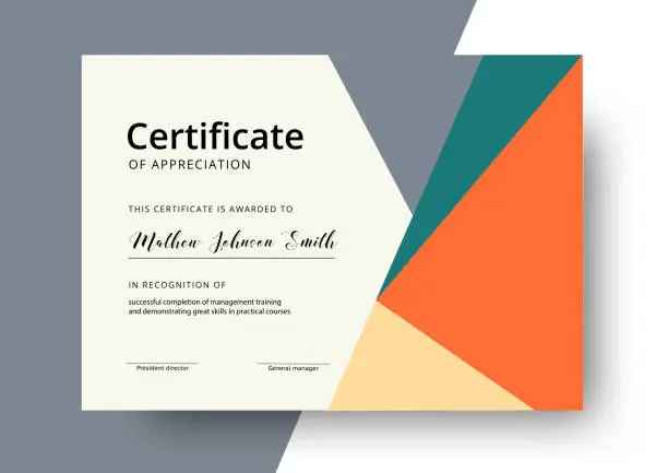 Vector illustration of Certificate of appreciation template design. Elegant business di