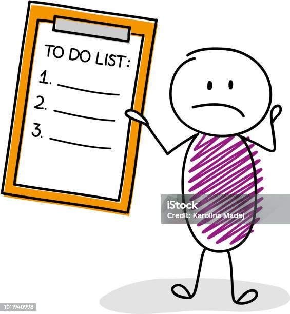 To Do List With Cartoon Stickman Vector Stock Illustration - Download ...